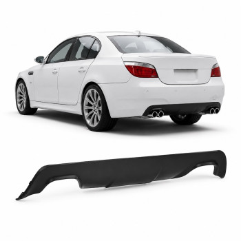 BMW e60 / e61 aizmugurējā bampera difuzors, M5 Style, dubultais, matēts melns