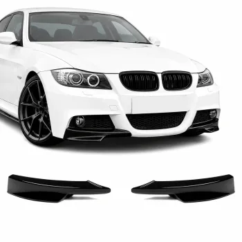 BMW e90 / e91 LCI (08-11) M-pack priekšējā bampera uzlikas, melnas glancētas