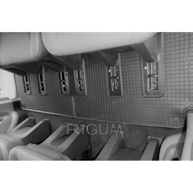 Gumijas auto paklāji FORD TOURNEO CUSTOM 3. rinda (2018-...) RIGUM, melni