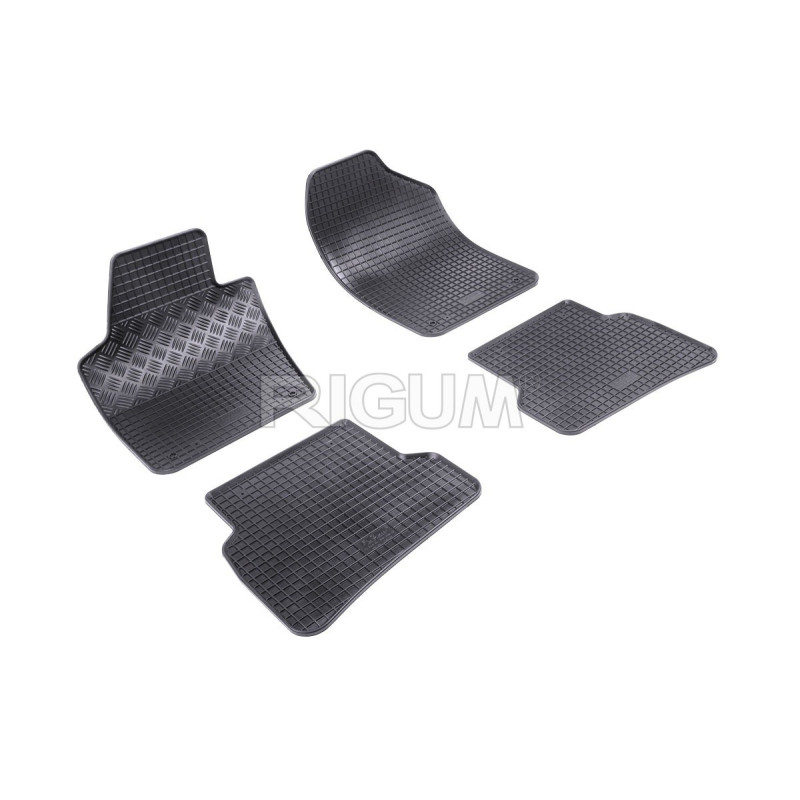 Rubber Car Mats SEAT IBIZA (2008-...) RIGUM, Black