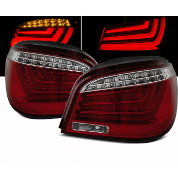 BMW e60 (03-07) LED aizmugurējie lukturi, sarkani/hromēti 3