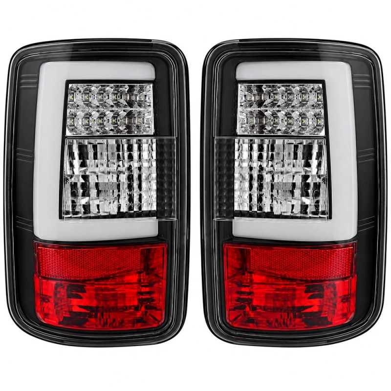 VW Caddy (03-15) LED aizmugurējie lukturi, melni/hromēti