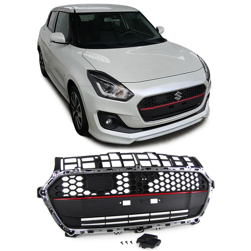 Suzuki Swift (17-) reste, melna/sarkana/hromēta