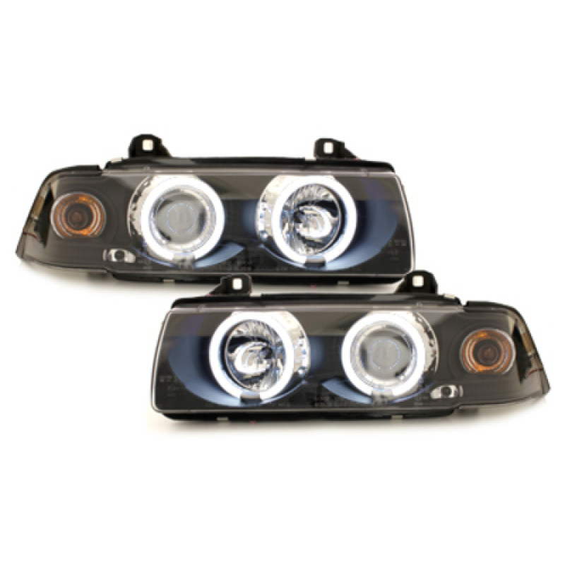 BMW e36 4D (91-98) CCFL lukturi, melni