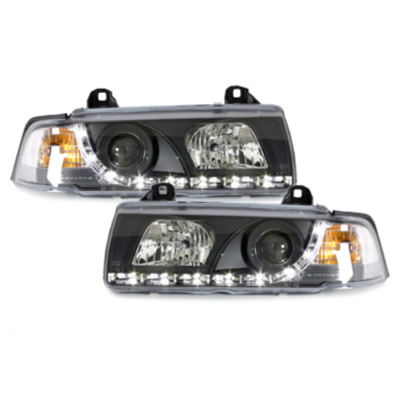 BMW e36 2D (91-98) DRL lukturi, melni
