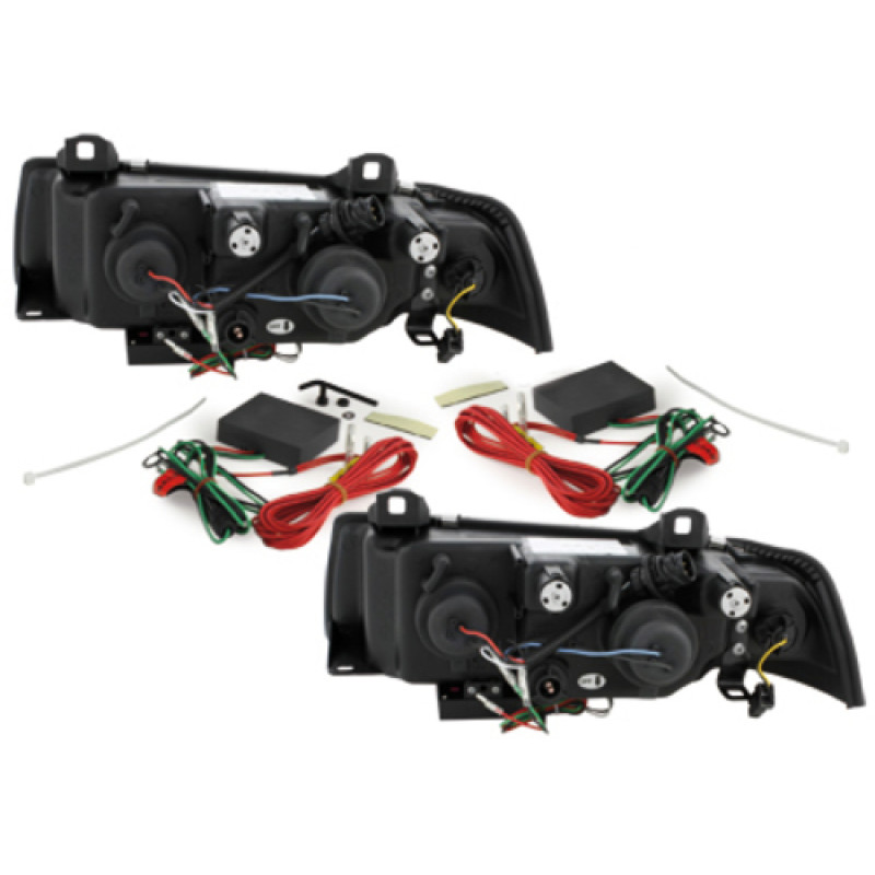 BMW e36 2D (91-98) DRL lukturi, melni