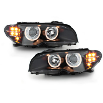 BMW e46 2D (03-06) lukturi, LED pagriezienu rādītāji, melni