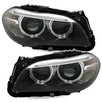 BMW f10/f11 (10-13) xenon, LCI-look lukturi, melni