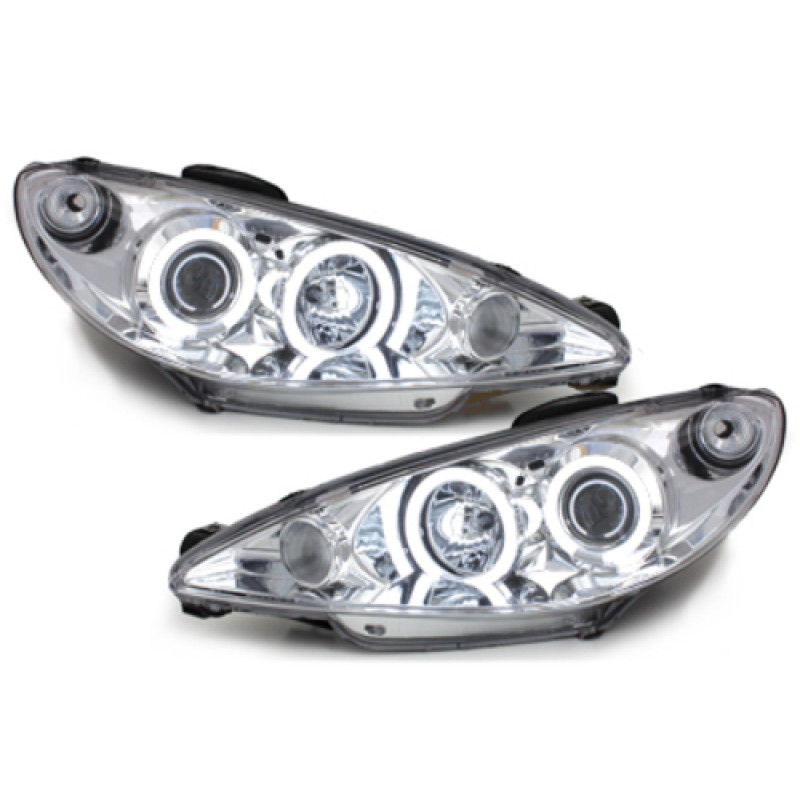 Peugeot 206 (98-06) CCFL lukturi, hromēti
