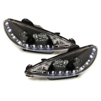 Peugeot 206 (98-06) DRL lukturi, melni