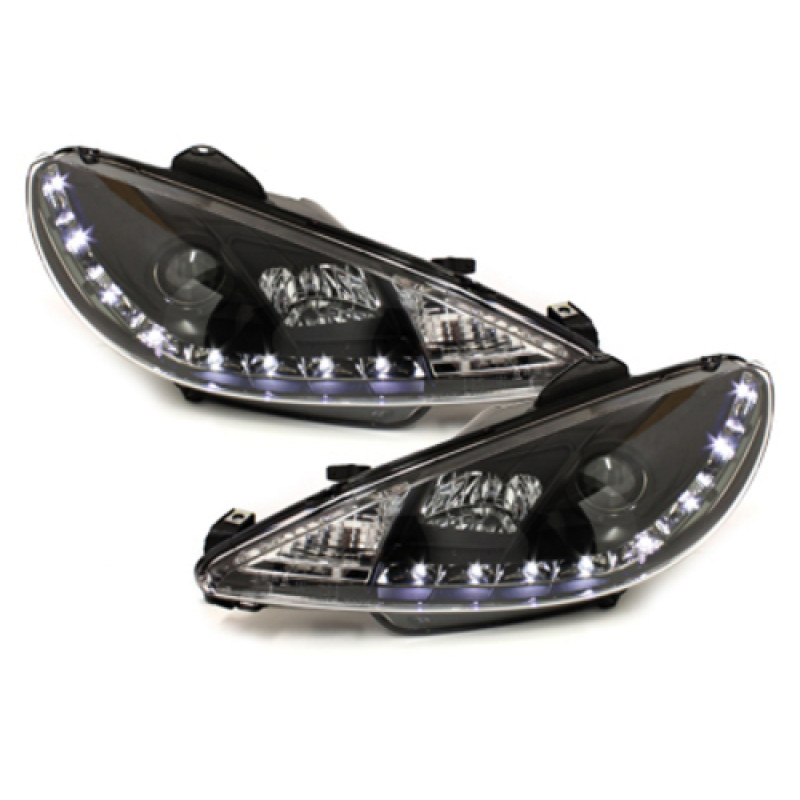 Peugeot 206 (98-06) LED lukturi, melni