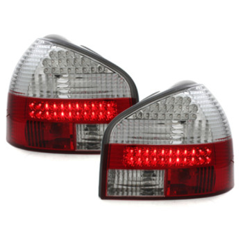 Audi A3 8L (96-03) LED aizmugurējie lukturi, sarkani/hromēti