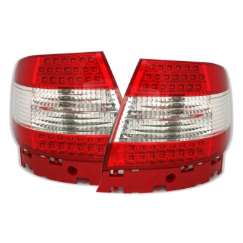 Audi A4 B5 (95-01) LED aizmugurējie lukturi, sarkani/hromēti