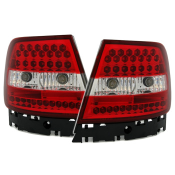 Audi A4 B5 (95-01) LED aizmugurējie lukturi, sarkani/hromēti 2