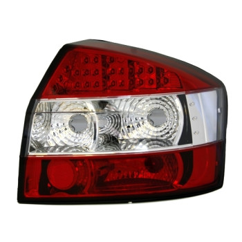 Audi A4 B6 (01-04) LED aizmugurējie lukturi, sarkani/hromēti