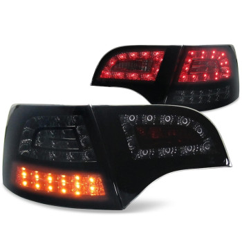 Audi A4 B7 Avant (05-08) LED aizmugurējie lukturi, melni/tonēti  2