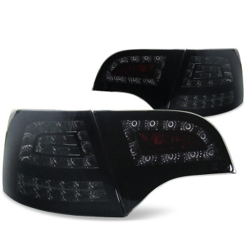 Audi A4 B7 Avant (05-08) LED aizmugurējie lukturi, melni/tonēti  2