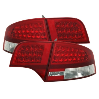 Audi A4 B7 (04-07) LED aizmugurējie lukturi, sarkani/hromēti