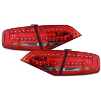 Audi A4 B8 (07-10) LED aizmugurējie lukturi, sarkani/hromēti