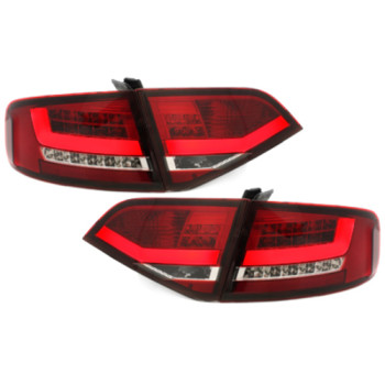 Audi A4 B8 (07-10) LED aizmugurējie lukturi, sarkani/hromēti