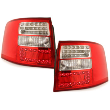 Audi A6 C5 Avant (97-05) LED aizmugurējie lukturi, sarkani/hromēti