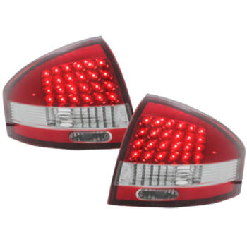 Audi A6 C5 (97-05) LED aizmugurējie lukturi, sarkani/hromēti 2