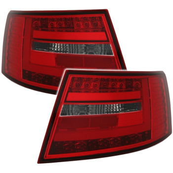 Audi A6 C6 (04-08) LED aizmugurējie lukturi, sarkani/hromēti 3