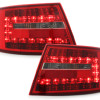 Audi A6 C6 (04-08) LED aizmugurējie lukturi, sarkani/hromēti 2