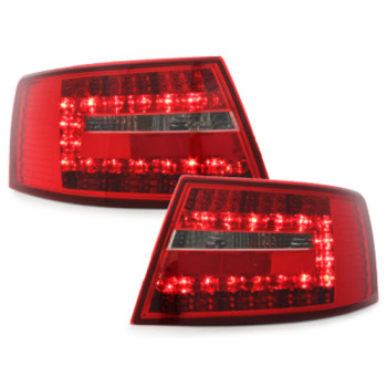 Audi A6 C6 (04-08) LED aizmugurējie lukturi, sarkani/hromēti 2