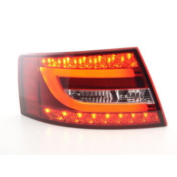 Audi A6 C6 (04-08) LED aizmugurējie lukturi, sarkani/hromēti