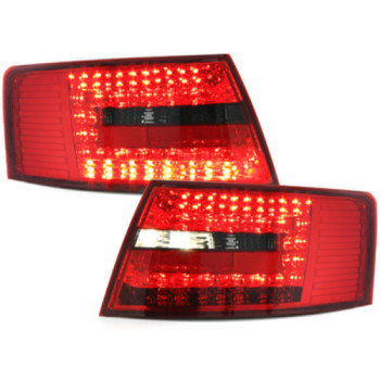 Audi A6 C6 (04-08) LED aizmugurējie lukturi, sarkani/tonēti 2