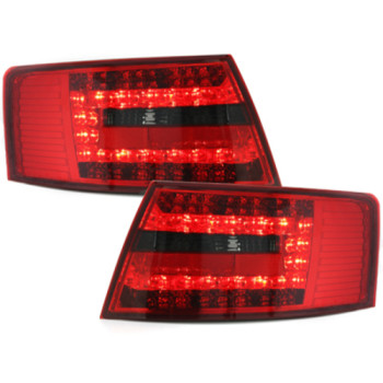 Audi A6 C6 (04-08) LED aizmugurējie lukturi, sarkani/tonēti 2