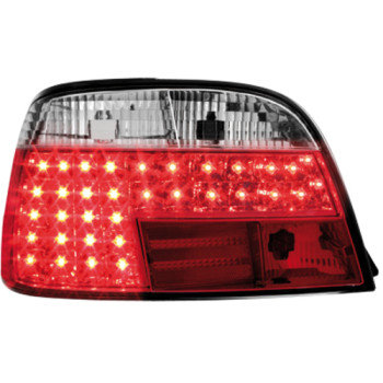 BMW e38 (94-01) LED aizmugurējie lukturi, sarkani/hromēti