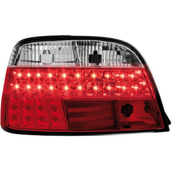 BMW e38 (94-01) LED aizmugurējie lukturi, sarkani/hromēti