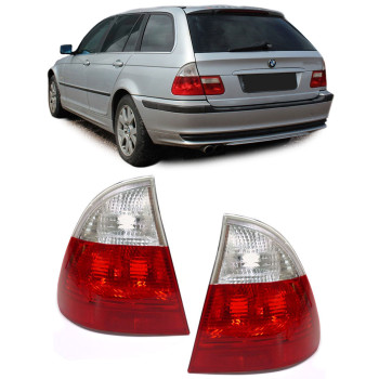 BMW e46 Touring (99-05) aizmugurejie lukturi, sarkani/balti