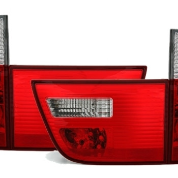 BMW X5 e53 (99-06) aizmugurējie lukturi, sarkani/hromēti