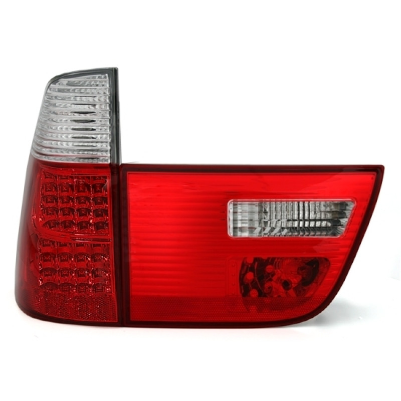 BMW X5 e53 (99-06) LED aizmugurējie lukturi, sarkani/hromēti