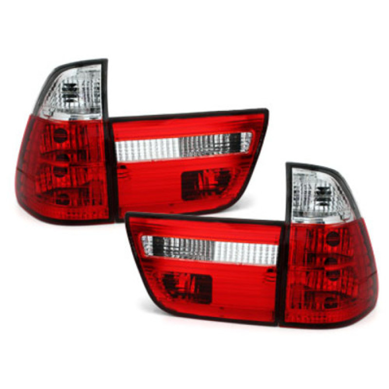 BMW X5 e53 (99-06) aizmugurējie lukturi, sarkani/hromēti 2