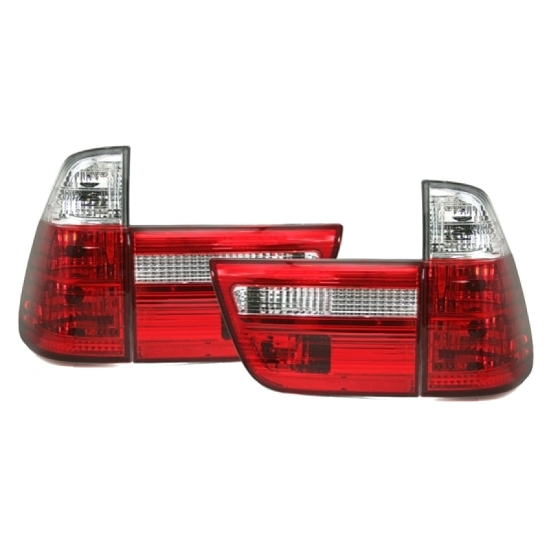 BMW X5 e53 (99-06) aizmugurējie lukturi, sarkani/hromēti 2