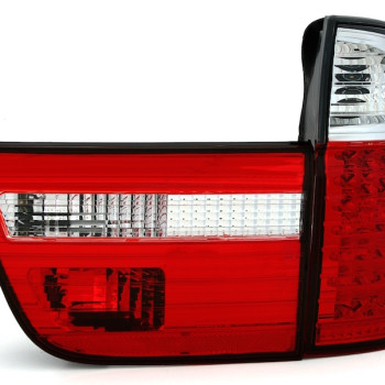 BMW X5 e53 (99-06) LED aizmugurējie lukturi, sarkani/hromēti 2 (spraudnis ar 4 kontaktiem)