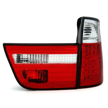 BMW X5 e53 (99-06) LED aizmugurējie lukturi, sarkani/hromēti 2 (spraudnis ar 4 kontaktiem)