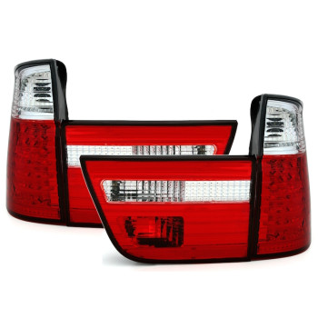 BMW X5 e53 (99-06) LED aizmugurējie lukturi, sarkani/hromēti 2 (spraudnis ar 4 kontaktiem)