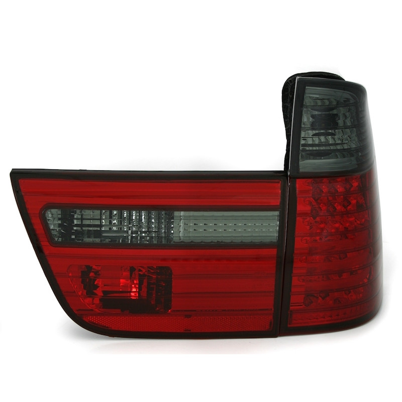 BMW X5 e53 (99-06) LED aizmugurejie lukturi, sarkani/tonēti 2 (spraudnis ar 4 kontaktiem)