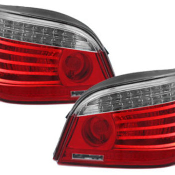 BMW e60 (03-07) LED aizmugurējie lukturi, sarkani/hromēti