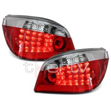 BMW e60 (03-07) LED aizmugurējie lukturi, sarkani/hromēti 2