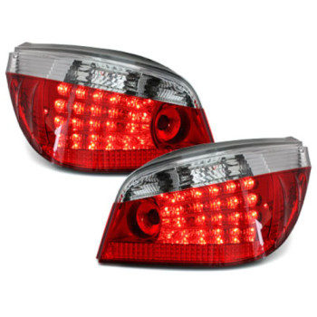 BMW e60 (03-07) LED aizmugurējie lukturi, sarkani/hromēti 2