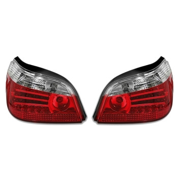 BMW e60 (03-07) LED aizmugurējie lukturi, sarkani/hromēti 2