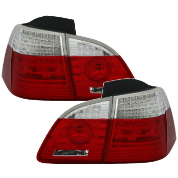BMW e61 (04-07) LED aizmugurējie lukturi, sarkani/hromēti