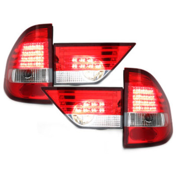 BMW X3 e83 (03-06) LED aizmugurējie lukturi, sarkani/hromēti