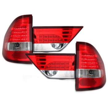 BMW X3 e83 (03-06) LED aizmugurējie lukturi, sarkani/hromēti